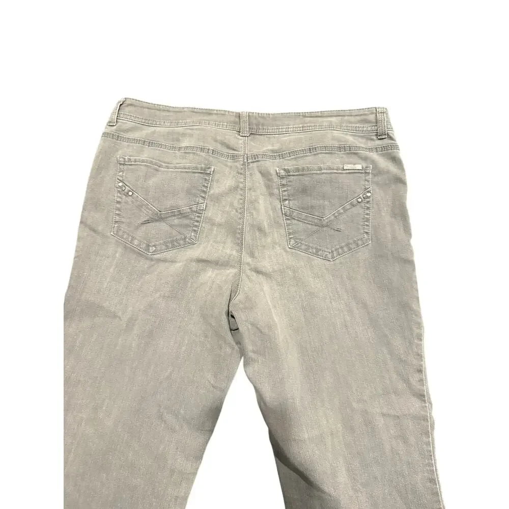 Chico's So Slimming Gray Straight Leg Mid-rise fit Denim Jeans Size 2 Short
